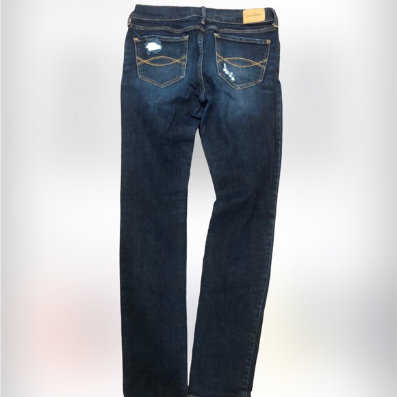 NWOT Abercrombie KIDS sz 16 Girls DARK DENIM DESTRUCTED  Skinny Jeggings - Picture 3 of 11